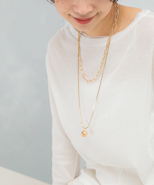 CHIGNON オーバル&ボールTOPネックレス