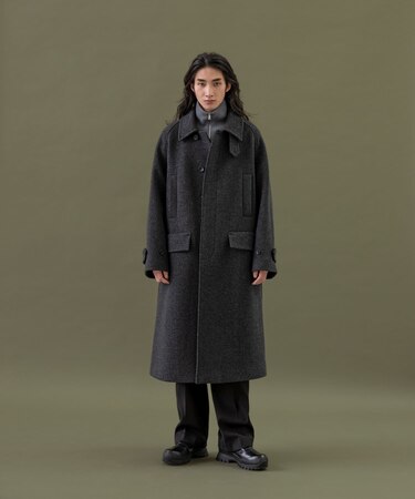 ANOTHER OFFICE Voyager Bold Balmacaan Coat