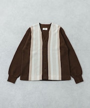 UNDYED ALPACA STRIPE CARDIGAN
