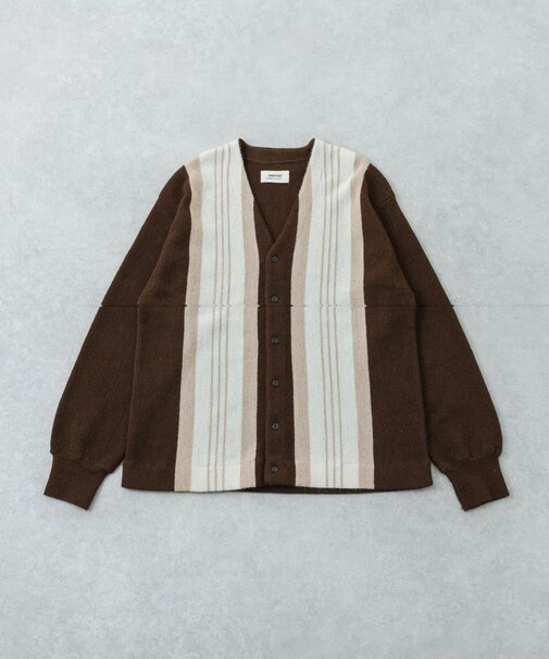 UNDYED ALPACA STRIPE CARDIGAN