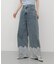 レースドッキングデニムパンツ