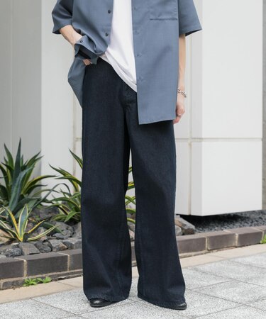 『一部WEB限定カラー』『ユニセックス』ヴィンテージライクデニムワイドパンツ