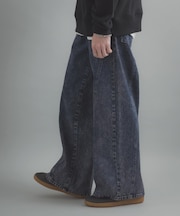 『ユニセックス』ケミカルバギーワイドデニムパンツ