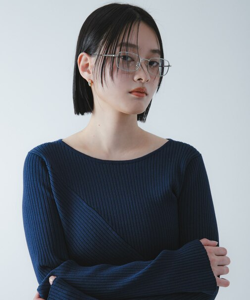『洗濯可/防花粉』SKINProofアシメヘムボートネックセーター