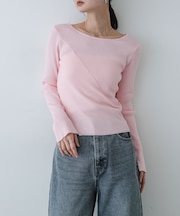 『洗濯可/防花粉』SKINProofアシメヘムボートネックセーター