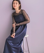 ANDRESD RIBBONS DRESS×SHEER TOPS