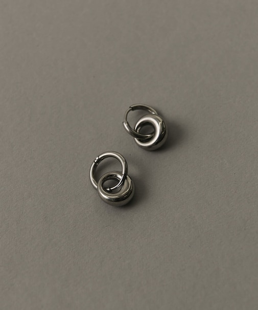 ステンレスチャームフープピアス