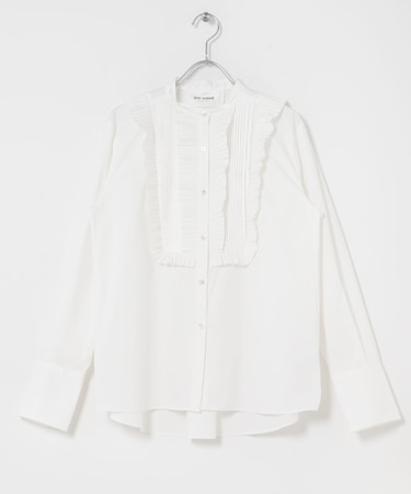 MARILYN MOON TUCK PLEATS JABOT BLOUSE