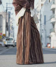 マーブルプリントワイドデニム
