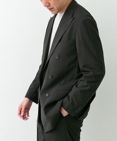 LIFE STYLE TAILOR TRABESTストライプダブルジャケット