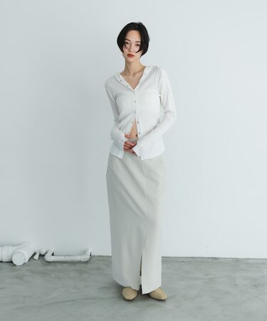 『UR TECH DRYLUXE』リネンライクスリットタイトスカート