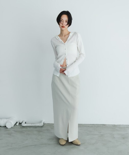 『UR TECH DRYLUXE』リネンライクスリットタイトスカート