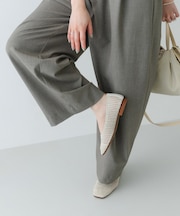 『MADE IN JAPAN』 スクエアメッシュフラットシューズ