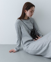 レイヤードデザインリブワンピース