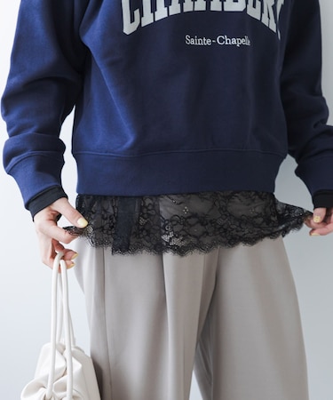 レースドッキングカットソー