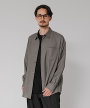 『洗濯可/防シワ/接触冷感』WASHABLE WOOL OVER SHIRTS