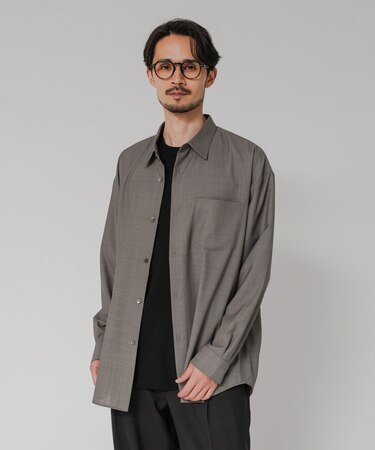 『洗濯可/防シワ/接触冷感』WASHABLE WOOL OVER SHIRTS
