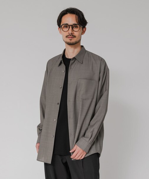 『洗濯可/防シワ/接触冷感』WASHABLE WOOL OVER SHIRTS