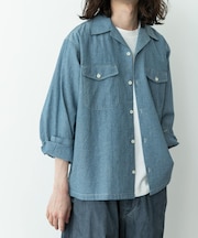 ARMY TWILL　CHAMBRAY OPEN COLLAR SHIRTS