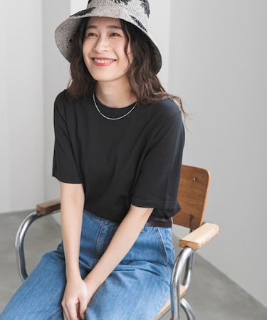 『仁村紗和さん着用』『UR TECH』サマシェアニットハーフスリーブプルオーバー