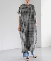 FORK&SPOON リネンレーヨンシャツワンピース
