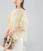 『WEB/一部店舗限定』UVカットウォッシャブルリネン混シャツブラウス
