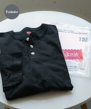 『別注』Healthknit×SENSE OF PLACE ヘンリーネックTシャツ