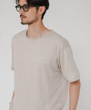 『洗濯可』LINEN NARROW TRIM T-SHIRTS