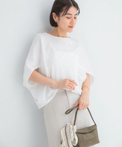 『WEB/一部店舗限定』UVカットクールタッチ5分袖ドルマンプルオーバー