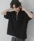 『ユニセックス』ダンボールポンチハーフジップショートスリーブTシャツ