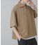 『ユニセックス』ダンボールポンチハーフジップショートスリーブTシャツ