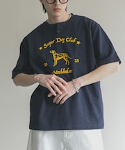 ヴィンテージグラフィックヘンリーネックTシャツ