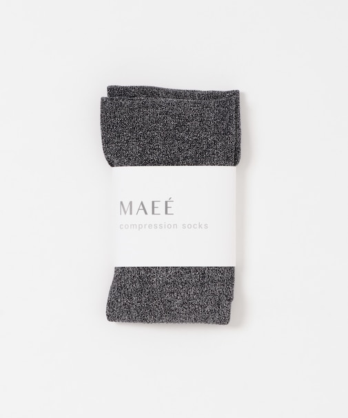 『着圧』MAEE コンプレッショングリッターリブソックス