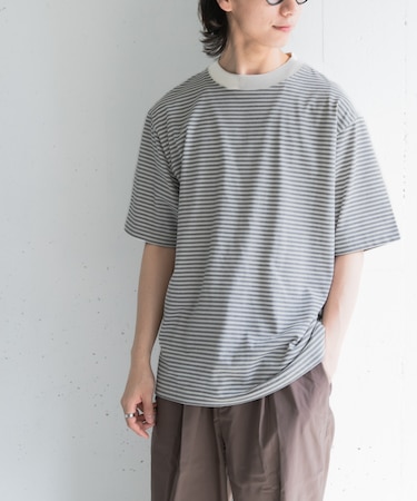 FORK&SPOON マルチボーダーTシャツ