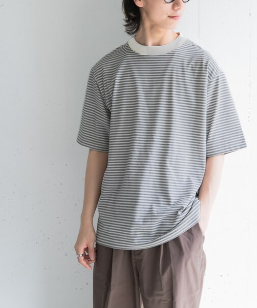 FORK&SPOON マルチボーダーTシャツ