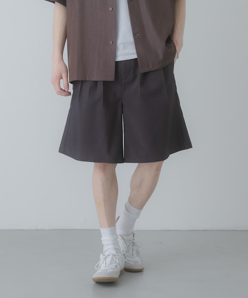 ピンストライプワイドバギーショーツ