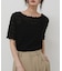 シャーリングシアートップ(5分袖)