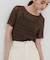 シャーリングシアートップ(5分袖)