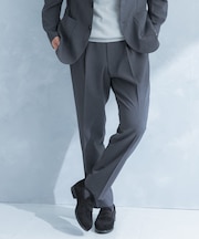 LIFE STYLE TAILOR リネンライクコンフォータブル1タックパンツ