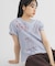 シャーリングデザインプリントTEE