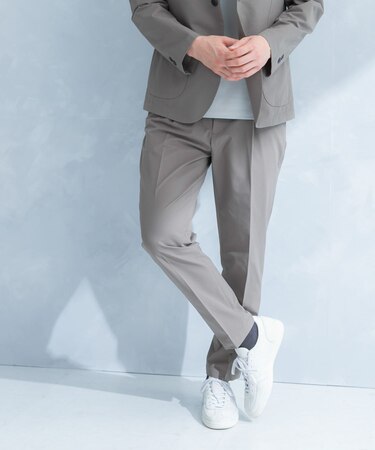 LIFE STYLE TAILOR シアサッカーストレッチパンツ