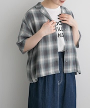 FORK&SPOON メッシュチェックシャツ