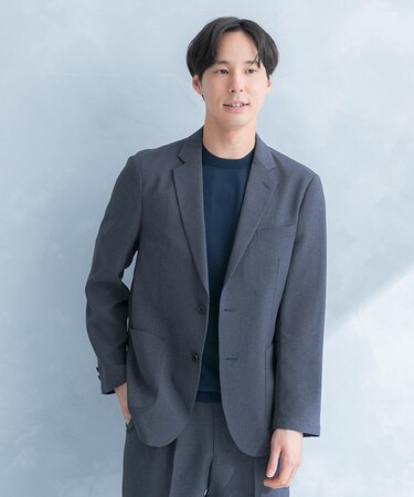 LIFE STYLE TAILOR リネンライク千鳥柄コンフォータブルジャケット