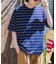 FORK&SPOON　PEカノコボーダーショートスリーブTシャツ