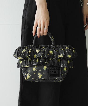 GANNI　MINI SHOPPER RUFFLE PRINT