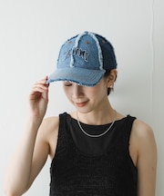 GANNI　DENIM PATCHWORK CAP