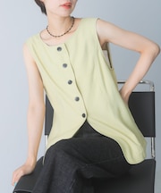 CHIGNON 麻ミックスジレトップス