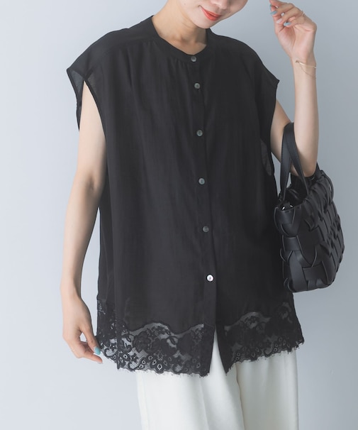 CHIGNON レースシアーフレンチブラウス