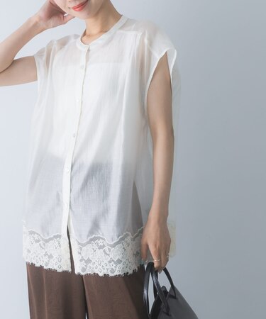 CHIGNON レースシアーフレンチブラウス