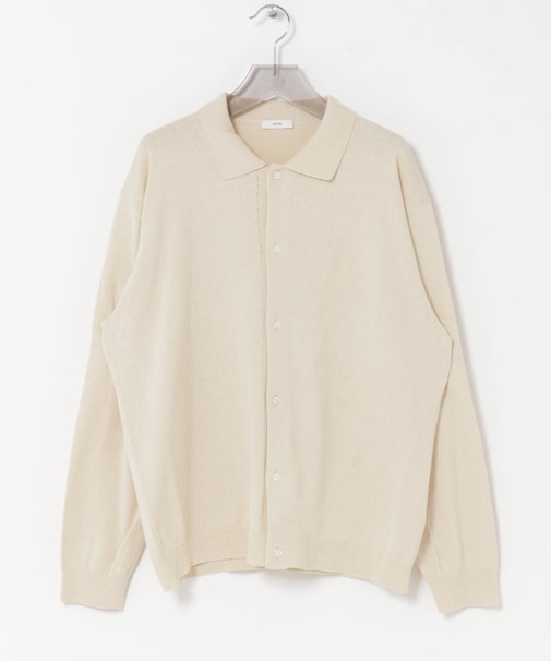 ATON C/W BOUCLE POLO CARDIGAN